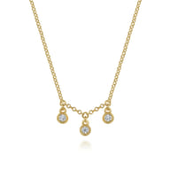 Pendant Necklace Drop 14K Yellow Gold Diamond 0.09ct