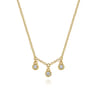 Pendant Necklace Drop 14K Yellow Gold Diamond 0.09ct - 0.09 ct