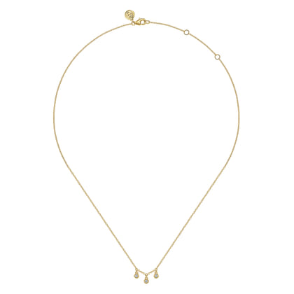 Pendant Necklace Drop 14K Yellow Gold Diamond 0.09ct