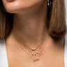 Pendant Necklace Drop 14K Yellow Gold Diamond 0.09ct - 0.09 ct