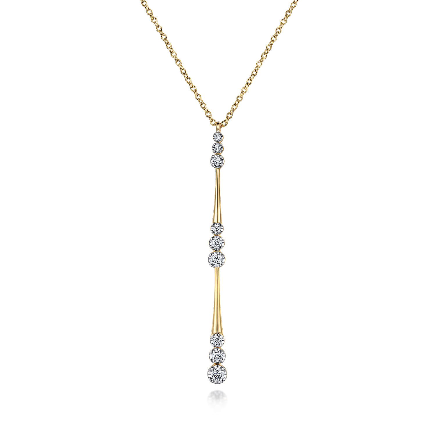 Pendant Necklace Drop 14K Yellow Gold Diamond 0.35ct - 0.35 ct - Shot 1