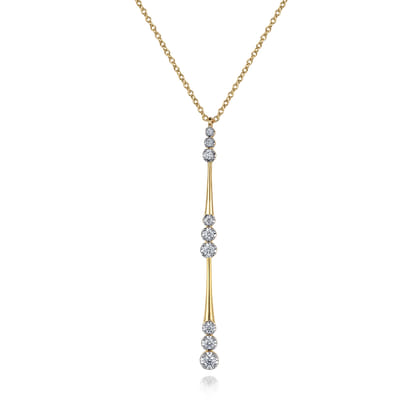 Pendant Necklace Drop 14K Yellow Gold Diamond 0.35ct