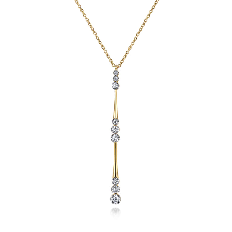 Pendant Necklace Drop 14K Yellow Gold Diamond 0.35ct - 0.35 ct - Shot 1