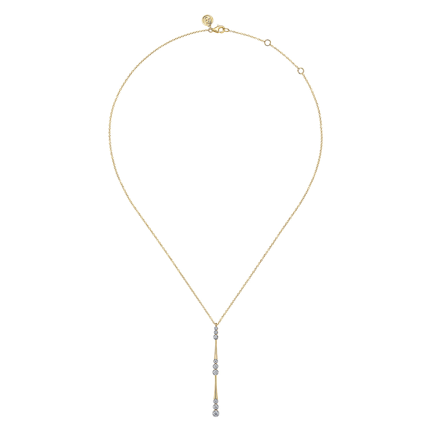 Pendant Necklace Drop 14K Yellow Gold Diamond 0.35ct - 0.35 ct - Shot 2