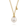 Pendant Necklace Drop 14K Yellow Gold Pearl