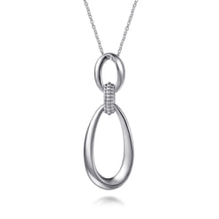 Pendant Necklace Drop 925 Sterling Silver 24inch Bujukan