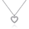 Pendant Necklace Heart 14K White Gold Diamond 0.09ct - 0.09 ct