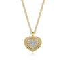 Pendant Necklace Heart 14K Yellow Gold Diamond 0.1ct Bujukan - 0.1 ct