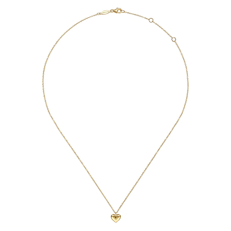 Pendant Necklace Heart 14K Yellow Gold - Shot 2
