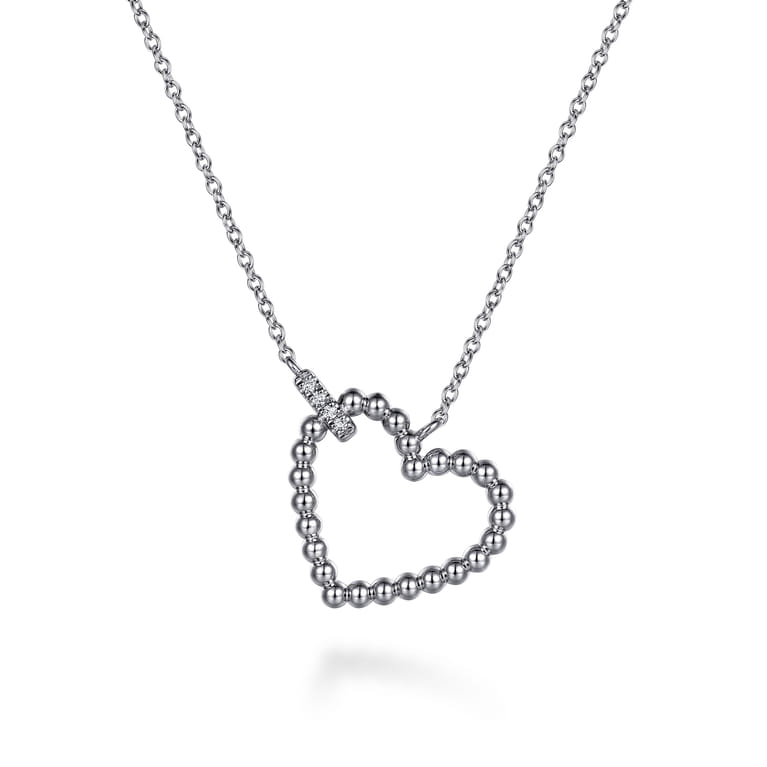 Pendant Necklace Heart 925 Sterling Silver Bujukan - 0.02 ct - Shot 1