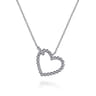 Pendant Necklace Heart 925 Sterling Silver Bujukan - 0.02 ct