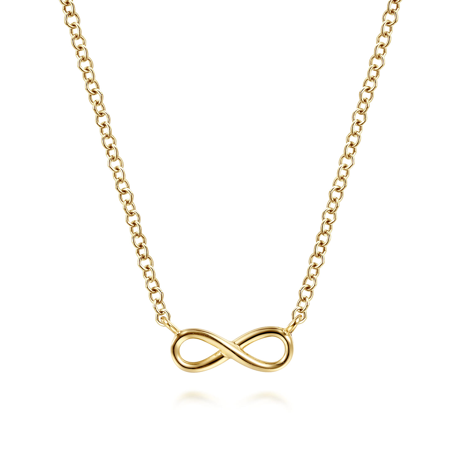 Pendant Necklace Infinity 14K Yellow Gold - Shot 1