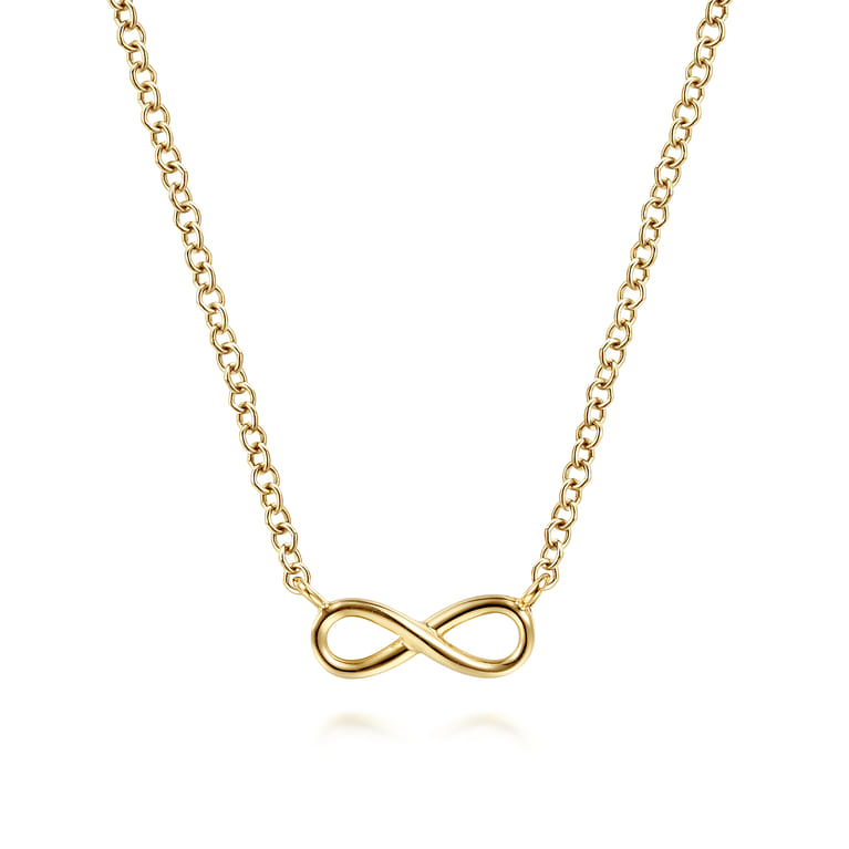 Pendant Necklace Infinity 14K Yellow Gold - Shot 1
