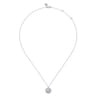 Pendant Necklace Medallion 925 Sterling Silver Diamond 0.02ct Bujukan - 0.02 ct