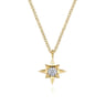 Pendant Necklace Starburst 14K Yellow Gold Diamond 0.04ct - 0.04 ct