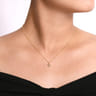 Pendant Necklace Starburst 14K Yellow Gold Diamond 0.04ct - 0.04 ct