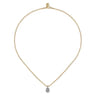 Pendant Necklace Teardrop 14K White and Yellow Gold Diamond 0.25ct Bujukan - 0.25 ct