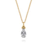 Pendant Necklace Teardrop 14K Yellow Gold Diamond 0.25ct Bujukan - 0.25 ct