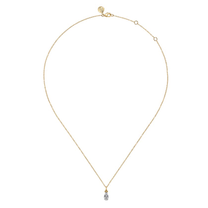 Pendant Necklace Teardrop 14K Yellow Gold Diamond 0.25ct Bujukan