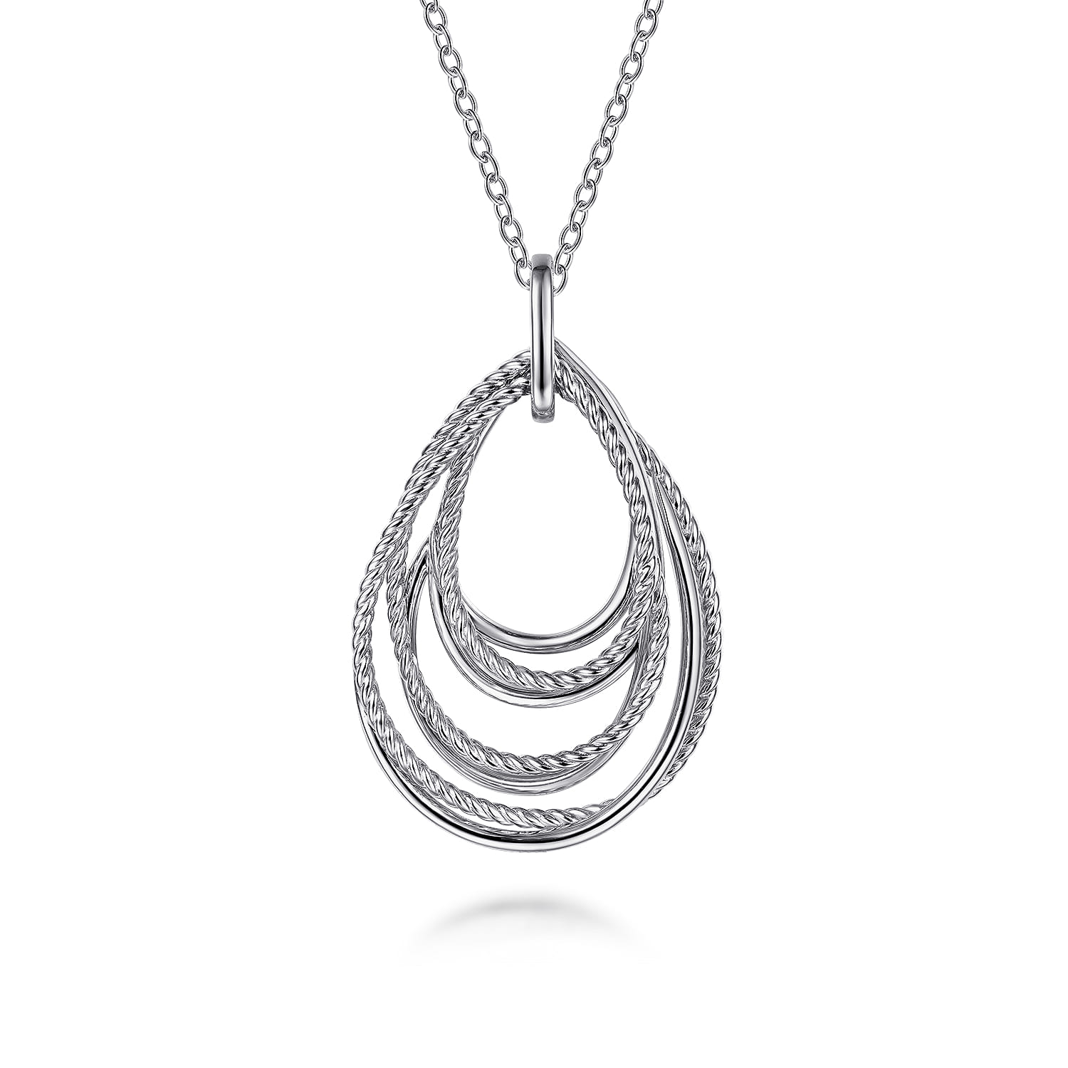 Pendant Necklace Teardrop 925 Sterling Silver - Shot 1
