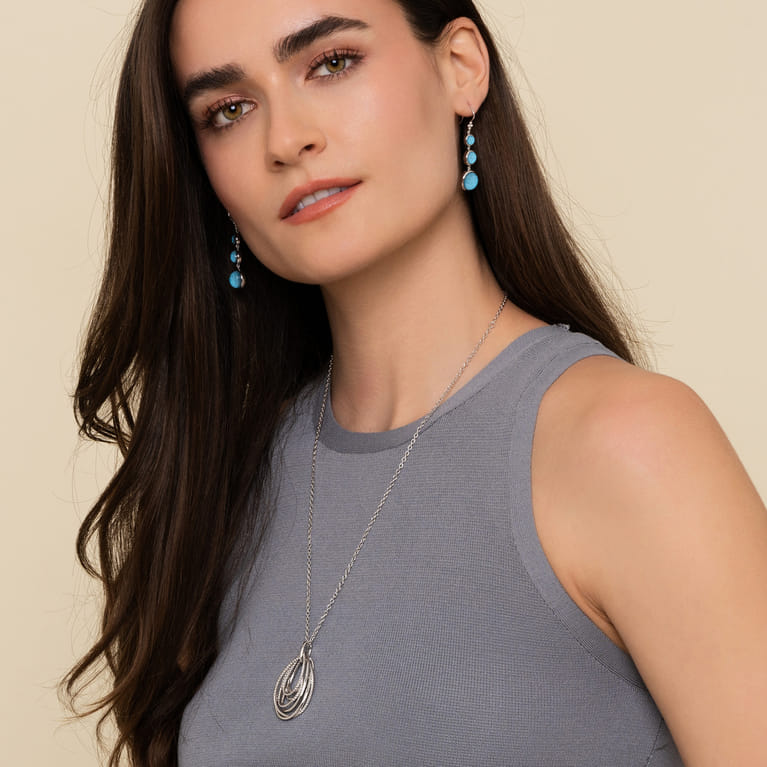 Pendant Necklace Teardrop 925 Sterling Silver - Shot 4