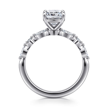 Perry - 14K White Gold Cushion Cut Diamond Engagement Ring