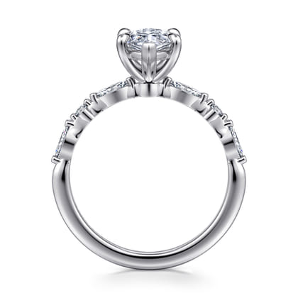 Perry - 14K White Gold Marquise Shape Diamond Engagement Ring