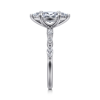 Perry - 14K White Gold Marquise Shape Diamond Engagement Ring