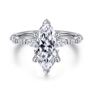 Perry - 14K White Gold Marquise Shape Diamond Engagement Ring