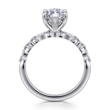 Perry - 14K White Gold Marquise Shape Diamond Engagement Ring