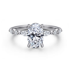 Perry - 14K White Gold Oval Diamond Engagement Ring