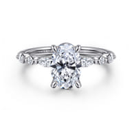 Perry - 14K White Gold Oval Diamond Engagement Ring