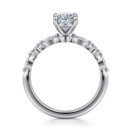 Perry - 14K White Gold Oval Diamond Engagement Ring