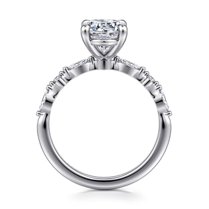 Perry - 14K White Gold Oval Diamond Engagement Ring
