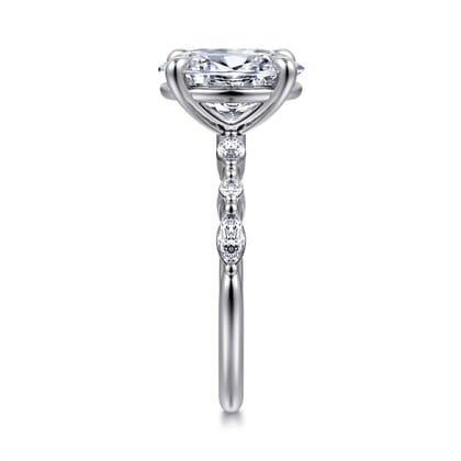 Perry - 14K White Gold Oval Diamond Engagement Ring