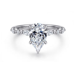 Perry - 14K White Gold Pear Shape Diamond Engagement Ring