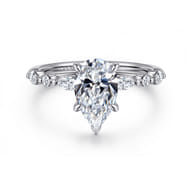 Perry - 14K White Gold Pear Shape Diamond Engagement Ring