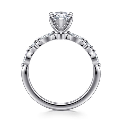 Perry - 14K White Gold Pear Shape Diamond Engagement Ring