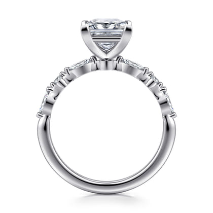 Perry - 14K White Gold Princess Cut Diamond Engagement Ring