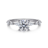 Perry - 14K White Gold Round Diamond Engagement Ring