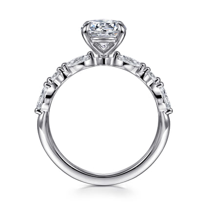 Perry - 14K White Gold Round Diamond Engagement Ring