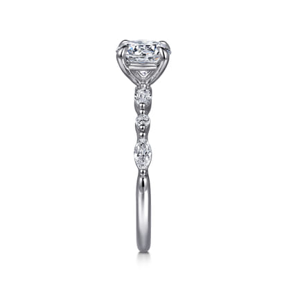 Perry - 14K White Gold Round Diamond Engagement Ring