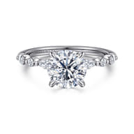 Perry - 14K White Gold Round Diamond Engagement Ring