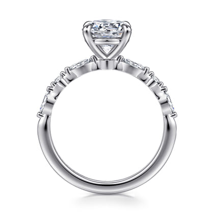 Perry - 14K White Gold Round Diamond Engagement Ring
