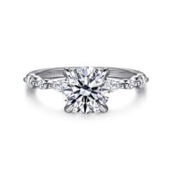 Perry - 14K White Gold Round Diamond Engagement Ring