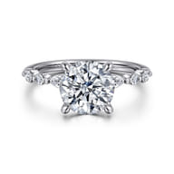 Perry - 14K White Gold Round Diamond Engagement Ring