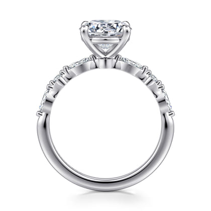 Perry - 14K White Gold Round Diamond Engagement Ring