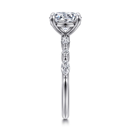 Perry - 14K White Gold Round Diamond Engagement Ring