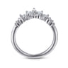 Curved Wedding Ring in 14k White Gold with Pear Natural Diamond at Gabriel & Co.