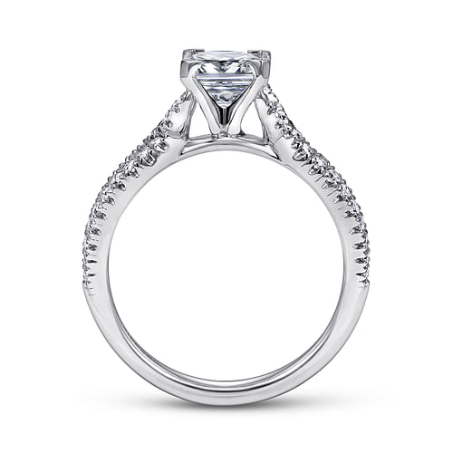 Peyton - 14K White Gold Princess Cut Diamond Engagement Ring - 0.3 ct - Shot 2